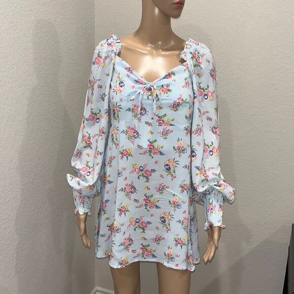Nwt Faithful the Brand Ira mini dress,Juliette floral blue color. - Picture 1 of 12